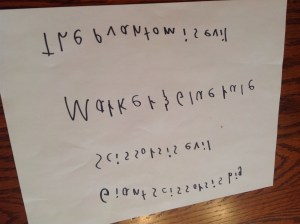 Look at the code in the mirror! Printout sheet